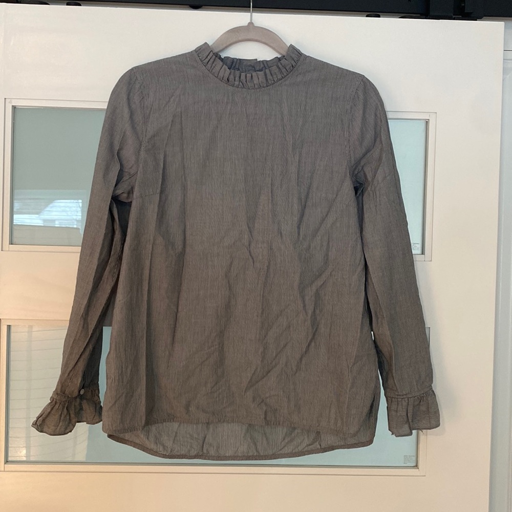 Mock neck thin stripped top